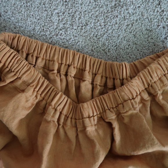 Handmade Amber Yellow Linen Midi Skirt - Picture 10 of 10